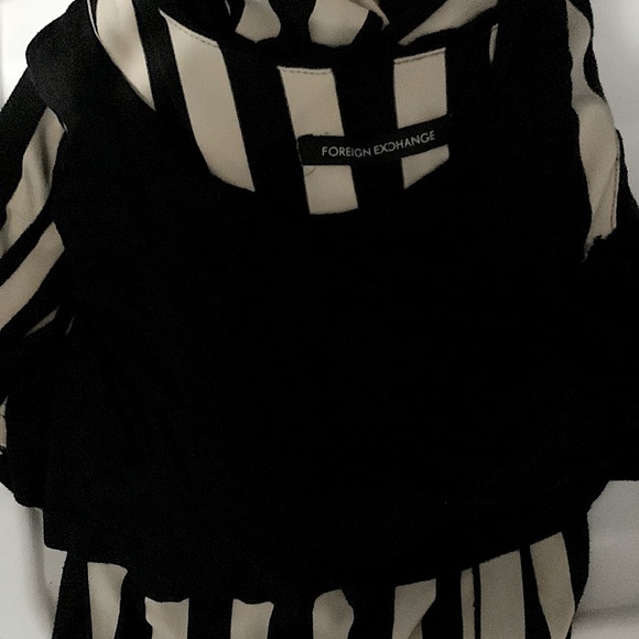 Foreign Exchange Striped Black Cream Maxi Dress Small - Picture 8 of 8
